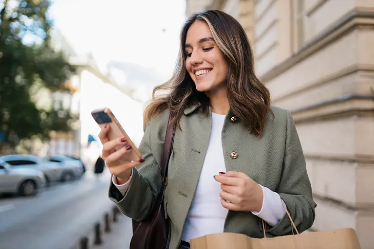 A lady on a phone